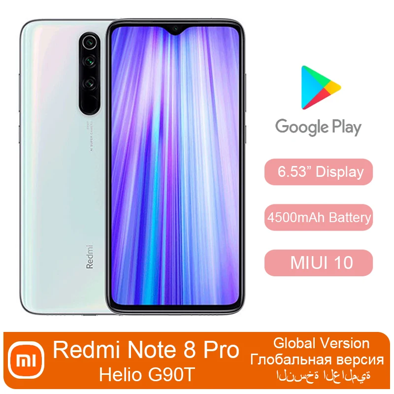 Xiaomi Redmi Note 8 Pro 6GB RAM 128GB ROM 4500mAh Smartphone 64MP Quad Camera Global Version 6.53” FHD Screen