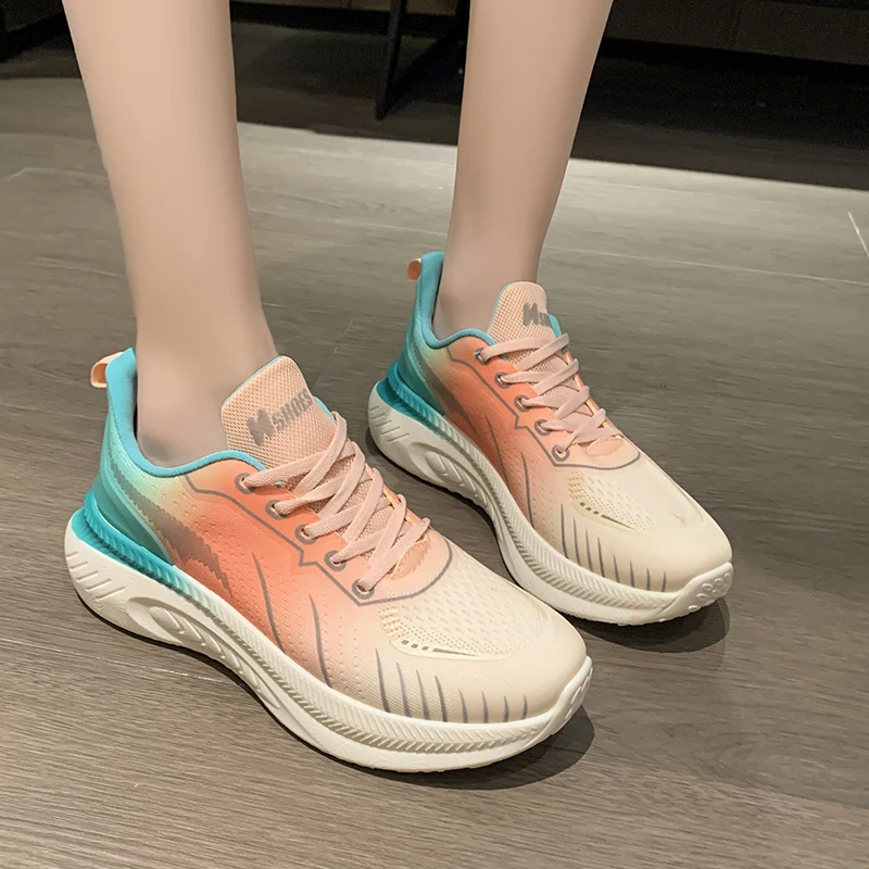 

Дизайнерские женские кроссовки, спортивная обувь для бега, тенниса, женская спортивная обувь, градиентные цвета, мужские унисекс кроссовки