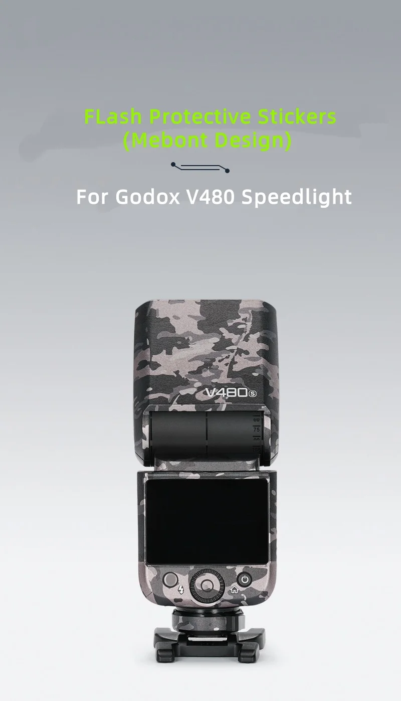 Фото Наклейка-скин для вспышки Godox V480 C/N/S/F/O TTL, защитная пленка-наклейка для V480S V480N, премиум-стикер, пленка-обертка №2