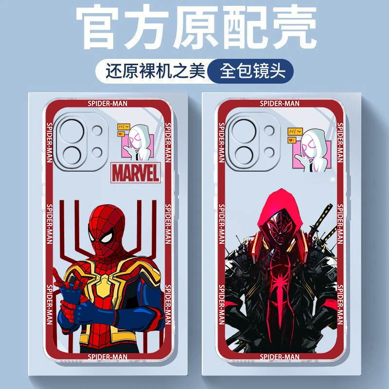 

Marvel Spiderman Peter Parker For Redmi 4 4X 5 5A 6 6A 7 7A 8 8A 9A 9AT 9C 10 X Pro Plus S2 Y2 Y3 GO Transparent Phone Case