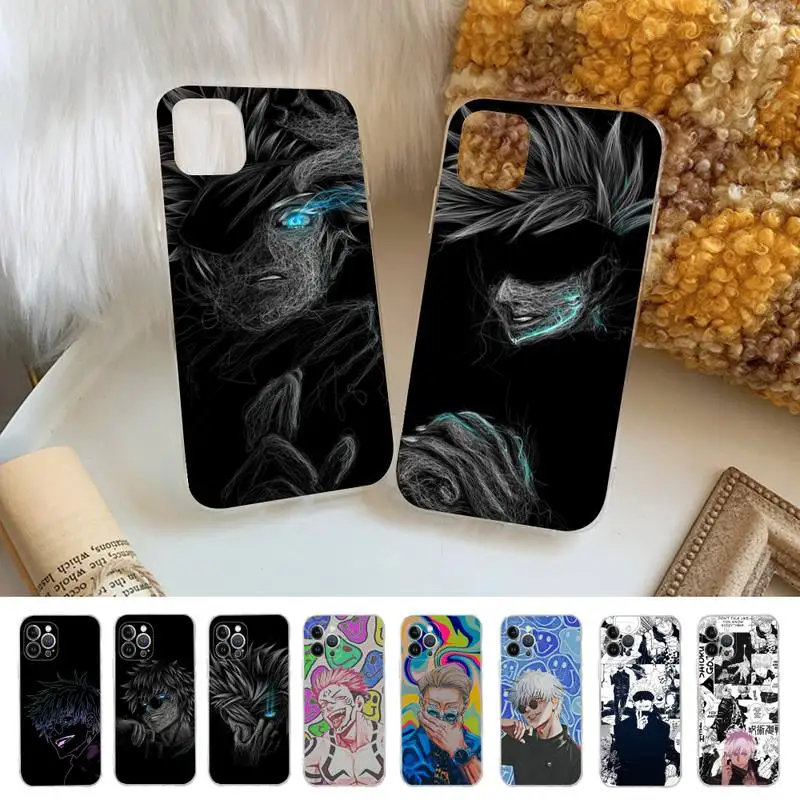 

Cute Cartoon Jujutsu Kaisen Gojo Satoru Phone Case Silicone Soft for iphone 14 13 12 11 Pro Mini XS MAX 8 7 6 Plus X XS XR Cover