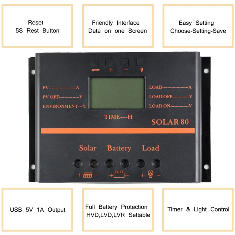 Контроллер заряда солнечной батареи 80А солнечная панель индивидуальный