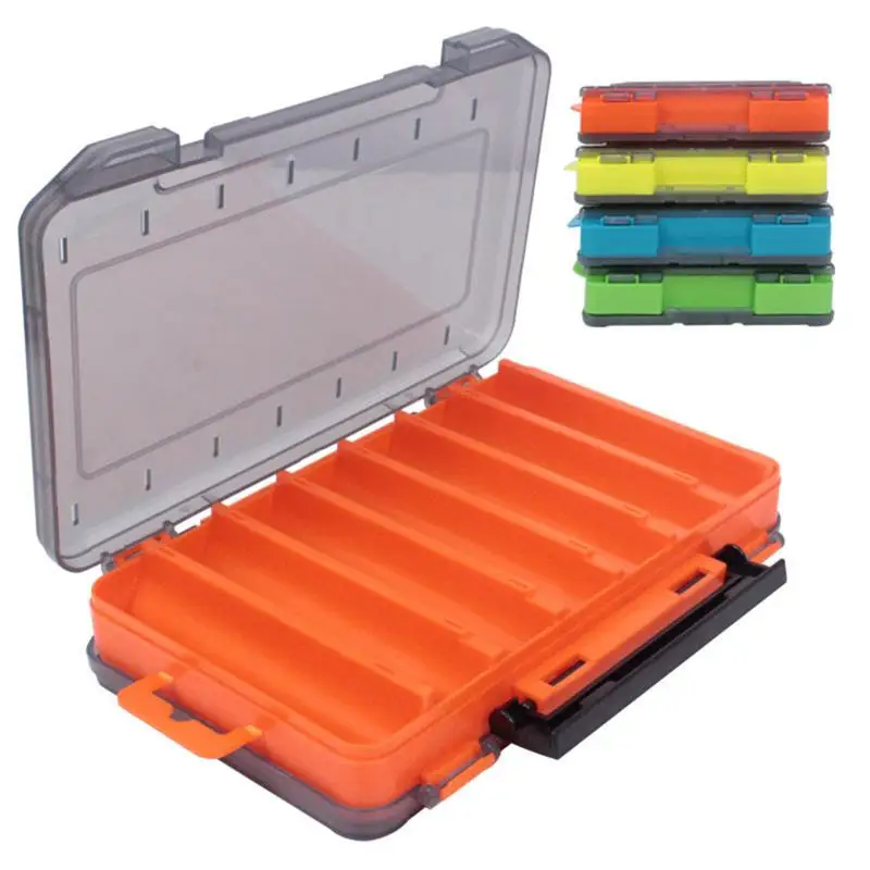 

Large Fishing Tackle Boxes Double Layer Portable Lure Storage Multi Compartments Gear Tool Box Carry Plastic Case Bait Container
