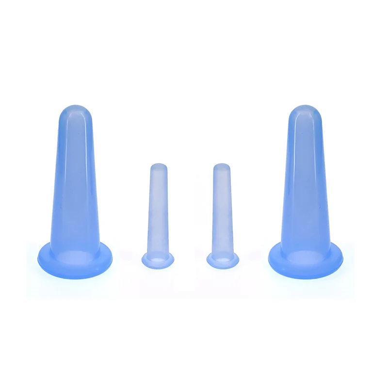 2pcs Silicone Jar Vacuum Cuppings Cans for Body Neck Facial Massage Suction Anti Cellulite Cups Set Health Care Tool | Красота и
