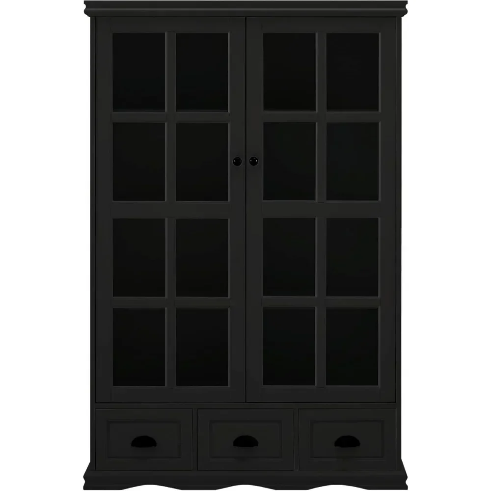 40 дюймов кухонный шкаф для кладовой стеклянные двери мебель регулируемая полка