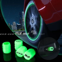 5pcs universal luminous dust proof lettering logo valve tire caps cover car for mazda cx3 cx5 m3 m6 ms skyactiv
