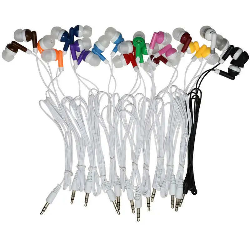 

100pcs 3.5mm High-quality Music Earphones Universal 3D Stereo Music Headphones With Caps Gift for Samsung for iPhone for Smartph