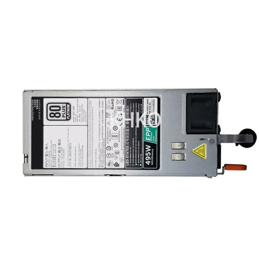 Бывший в употреблении блок питания 495 Вт EPP для PowerEdge R530 R630 R730 R640 R740 Server T430 T630, док-станция, VKDD2 9338D 2FR04