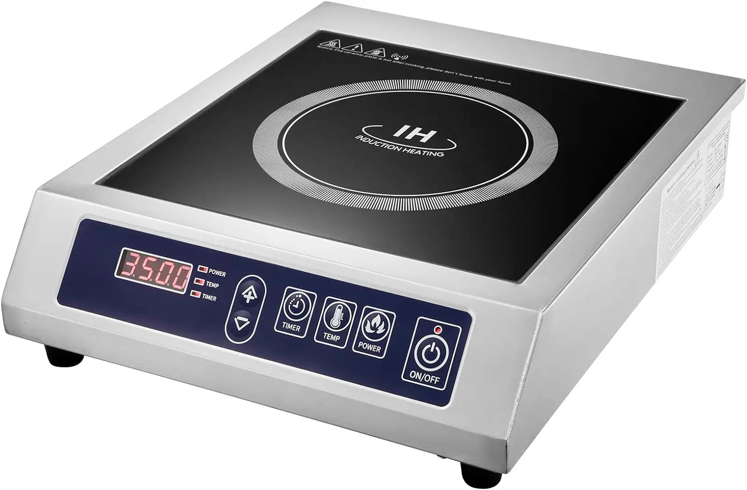 

Commercial Induction Cooktop Portable Countertop Burner, Durable Induction Burner Commercial Grade for Hotel Restaurant School