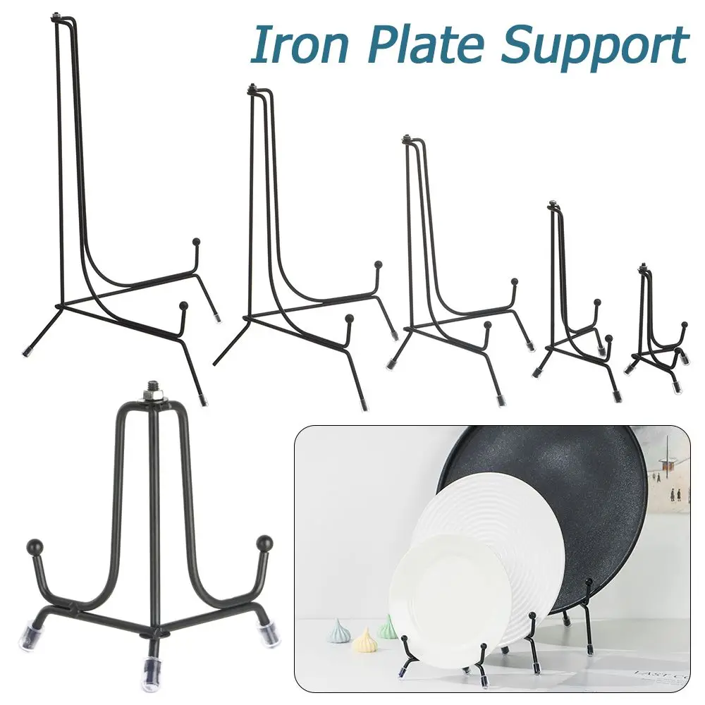 

Iron Plate Tabletop Artworks Pictures Stand Tea Cake Rack Photo Frame Decoration Decorative Storage Rack Plates Support