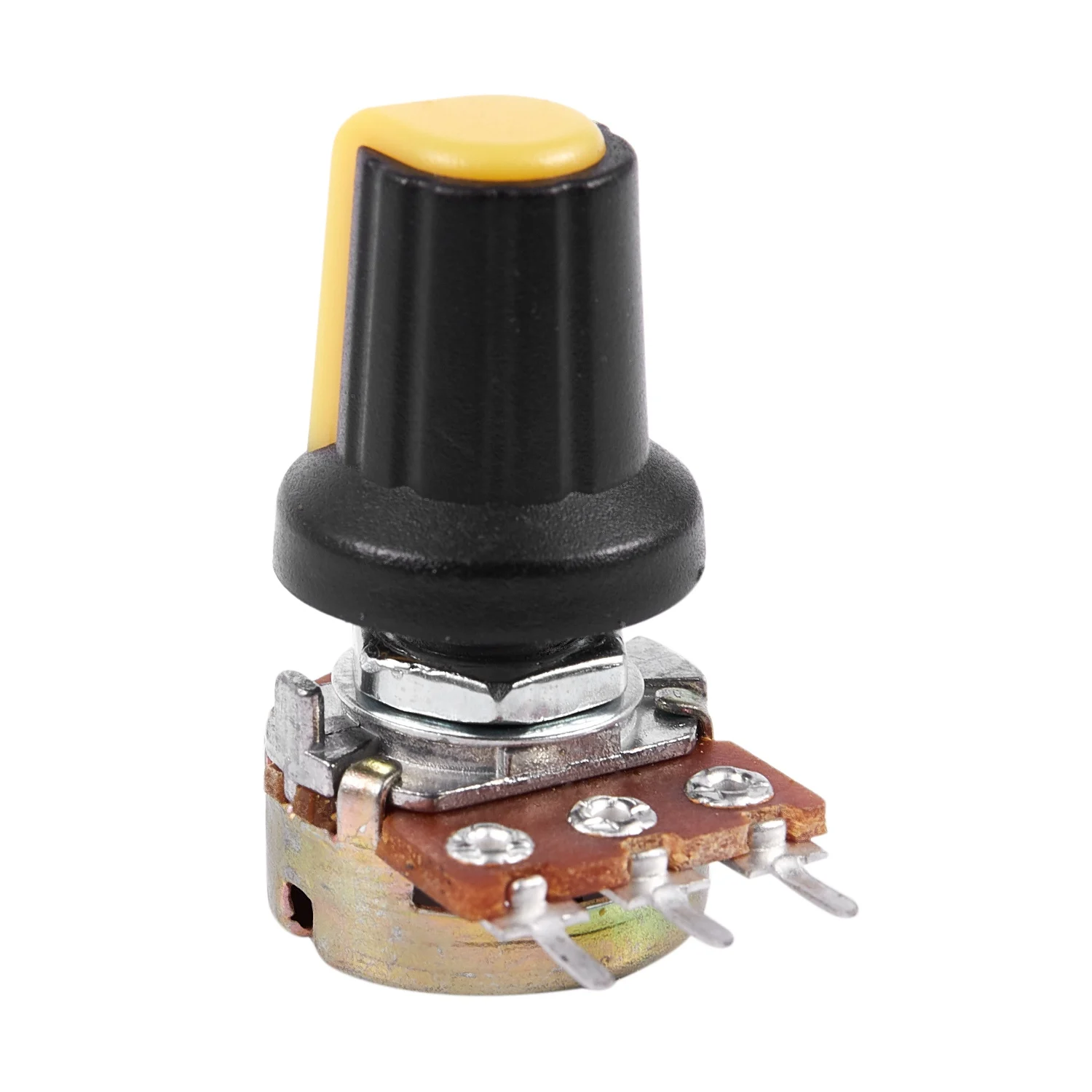 

5 шт., 10K Ом 3-контактный линейный конический роторный аудио потенциометр типа B