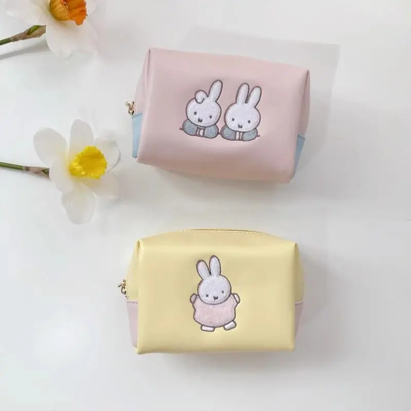 Kawaii Miffy Rabbit мультфильм вышитый квадратный трехмерный мешок для хранения макияжа