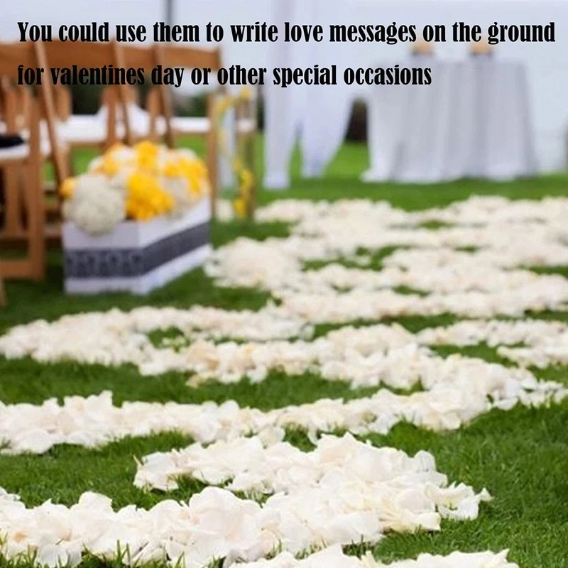 

Rose Petals 1200Pcs Artificial Rose Petals For Wedding Party Valentine's Day Decoration Romantic Simulation Petal(White)