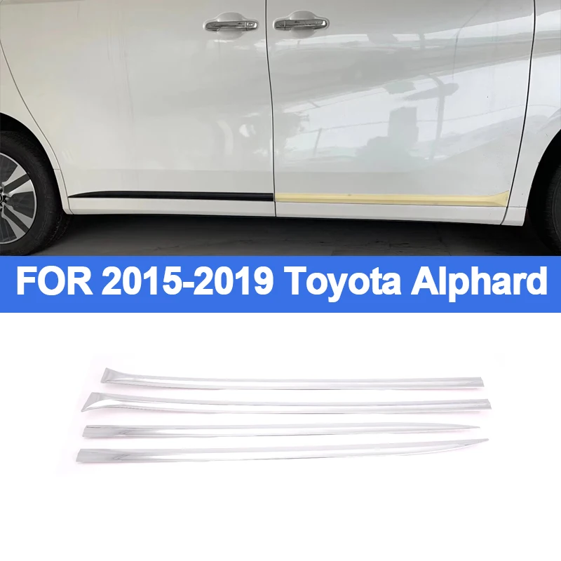 Фото Декоративные накладки на внешние кромки дверей для Toyota Alphard 2015-2019, защитные полосы для кузова, элементы стайлинга внешних дверей автомобиля №1