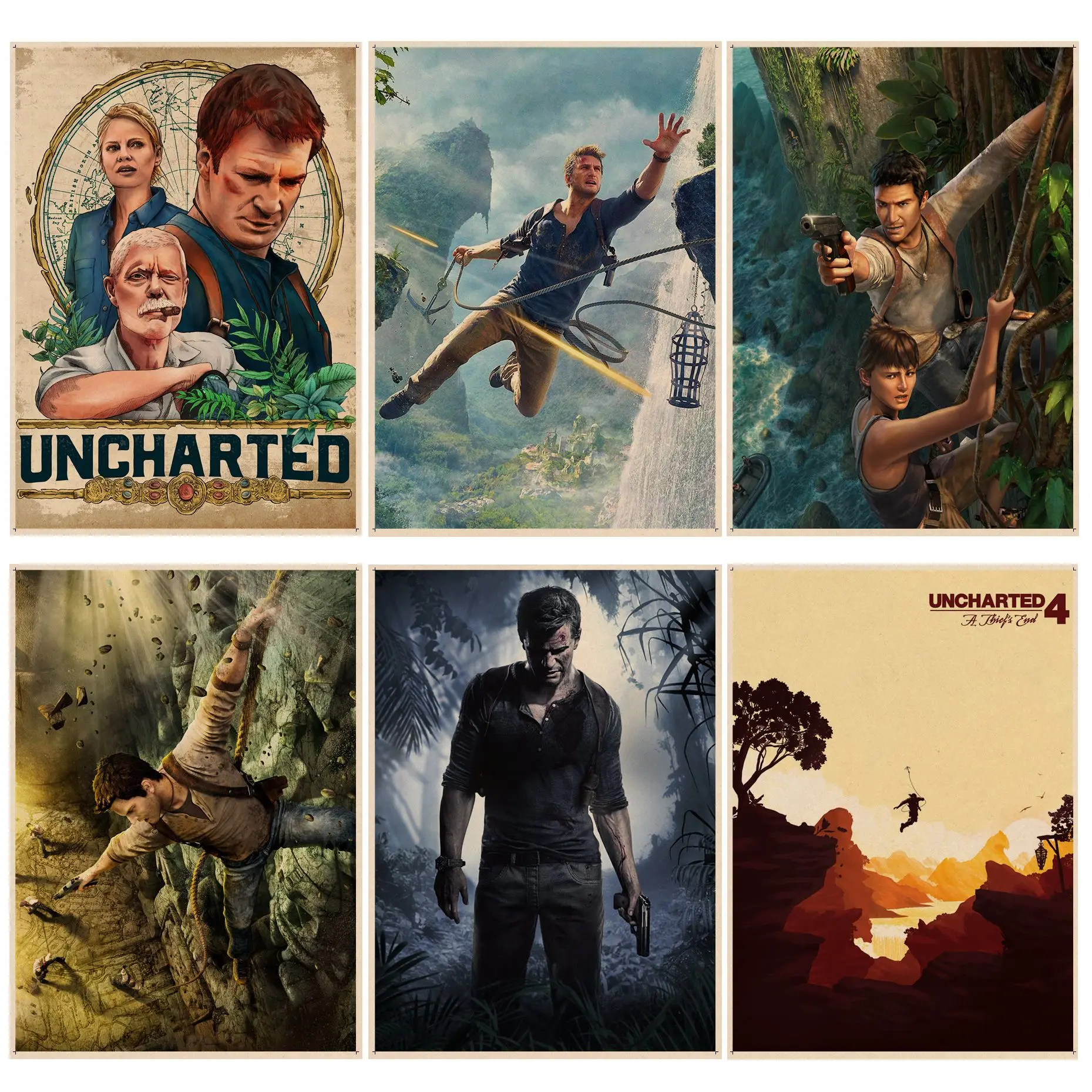 Uncharted Classic Game Art Poster For Living Room Bar Decoration Home decor