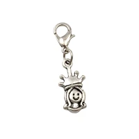100pcs tibetan silver alloy beod queen floating lobster clasps charm for jewelry making 9x33mm a 347b