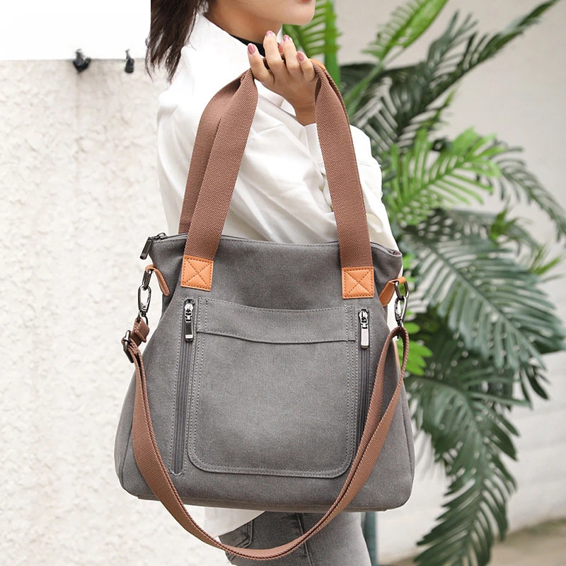 

Canvas Shoulder Bag For Women Handbag Ladies Large Capacity Shopping Tote Bag High Quality Crossbody Bags