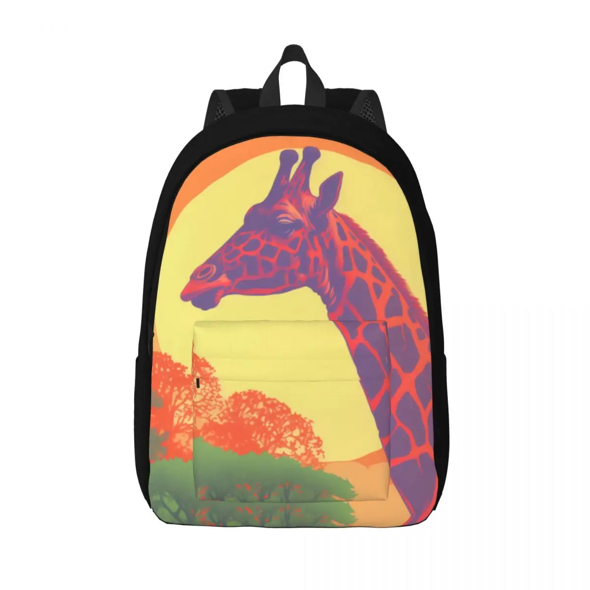 

Giraffe Canvas Backpacks Neo Fauvism Cycling Soft Backpack Leisure Bags