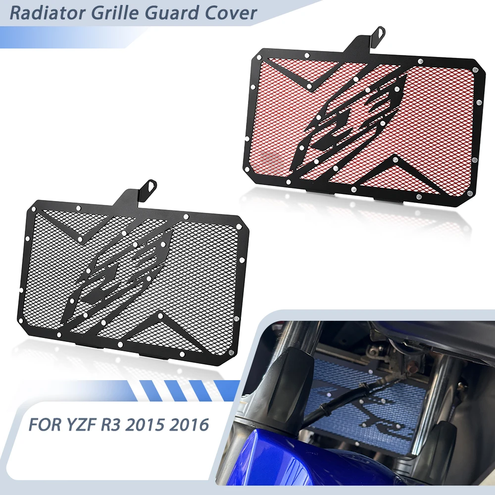 

For YAMAHA YZF R3 2015 2016 2017 2018 2019 2020 Moto Parts Aluminum Radiator Guard Cover Oil Cooler Grille Cover Protection
