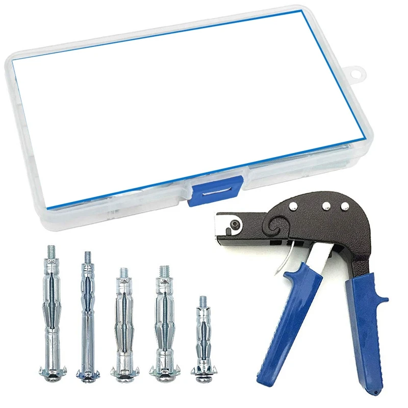 

Wall Anchor Setting Tool With 18Pcs Bolt Hollow Wall Anchor Screws Assortment For Cavity Anchor Plasterboard Fixing