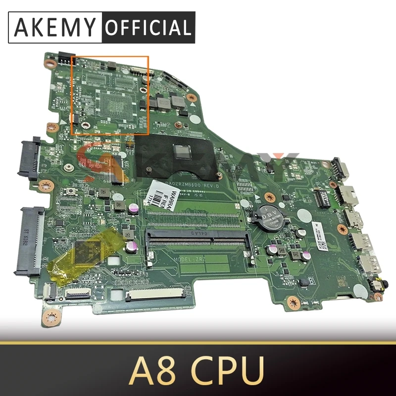 

Akemy DA0ZRZMB6D0 REV:D For Acer E5-522 motherboard Mainboard ZRZ NB.MVH11.001 DDR3 100% test OK UMA CPU: A8 CPU