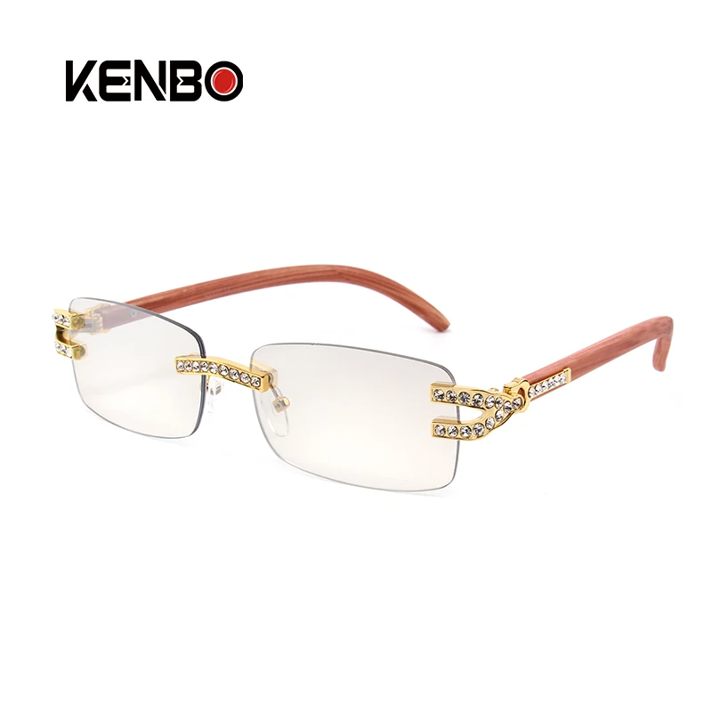 Солнцезащитные очки Kenbo без оправы для мужчин и женщин небольшие прямоугольные