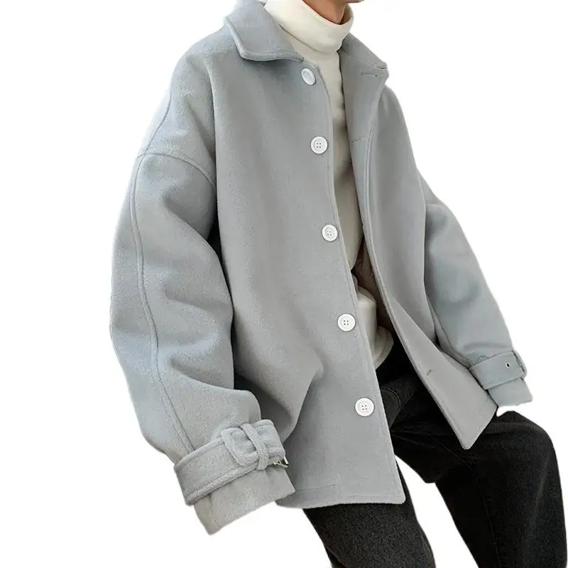 

Winter short style woolen coat Korean trend loose woolen jacket casual coat