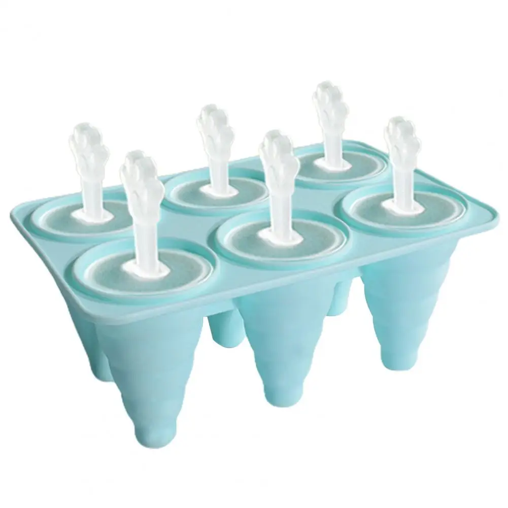 

1 Set Ice Cream Mold Non-stick Easy to Demold 4/6 Grids DIY Silicone Ice Cream Making Mould Home Supply
