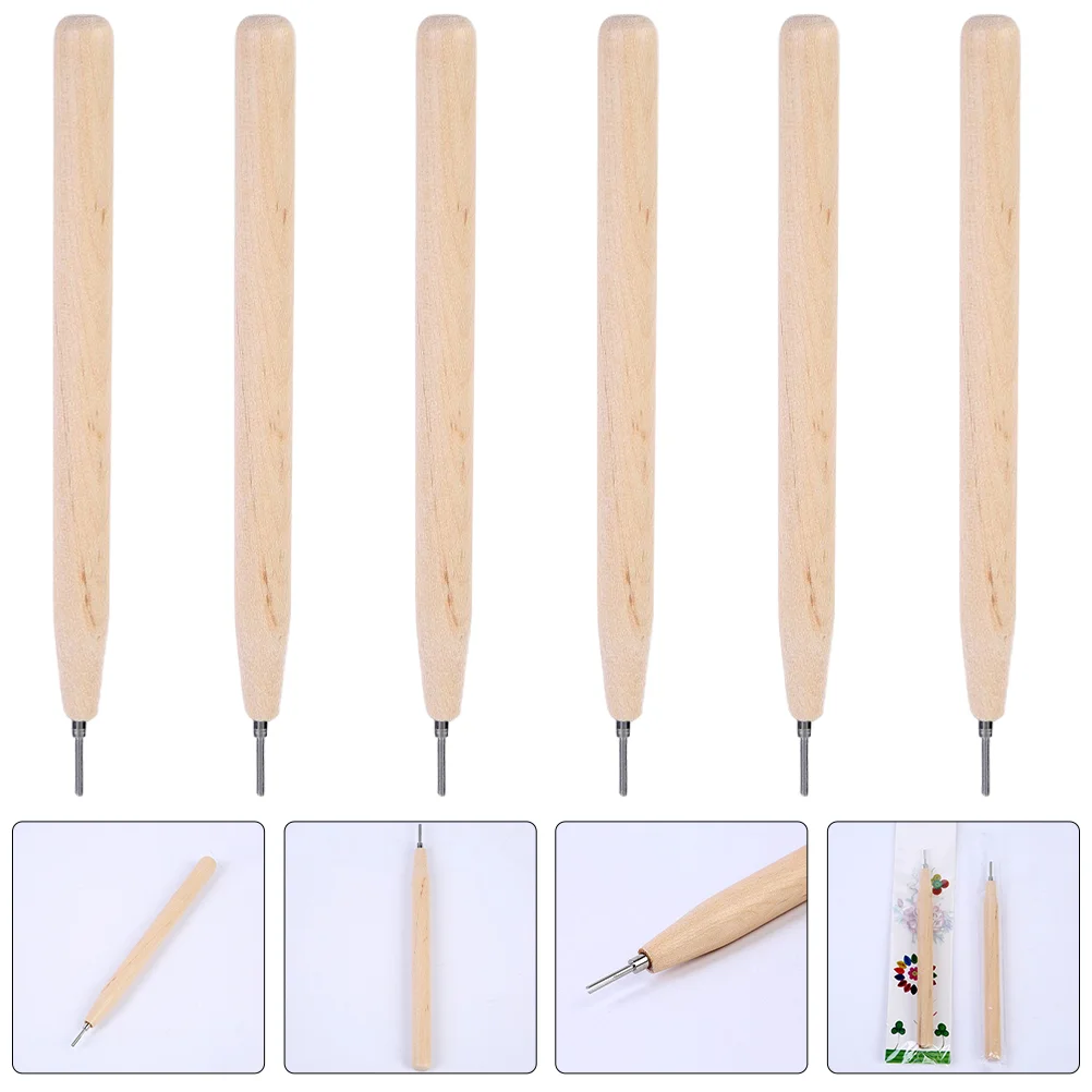 6 шт. бумажная ручка из бревен инструменты для квиллинга домашний DIY валик бисера
