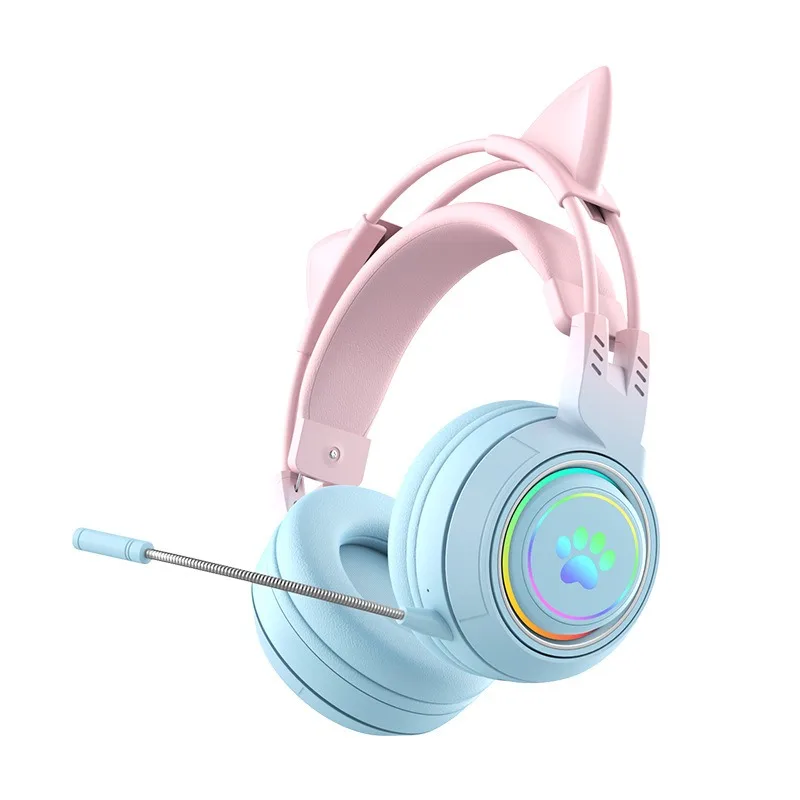 

SY-T25 Wireless Bluetooth Headset Game Headset Mobile Phone E-sports Head-mounted Cat Ear Cool Headset Live Broadcast Cute Gifts