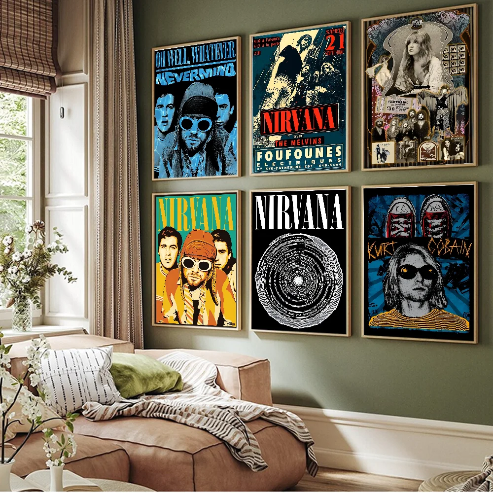A-N-Nirvana-постеры в стиле аниме рок-группы Стикеры для кофейни бара милый Декор