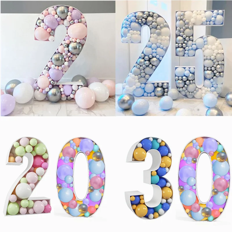 Adult Party 30 40 50 60th Bachelor Party Digital Balloon Filler Box Balloon Box 70CM Wedding Decorations Baby Shower Gifts