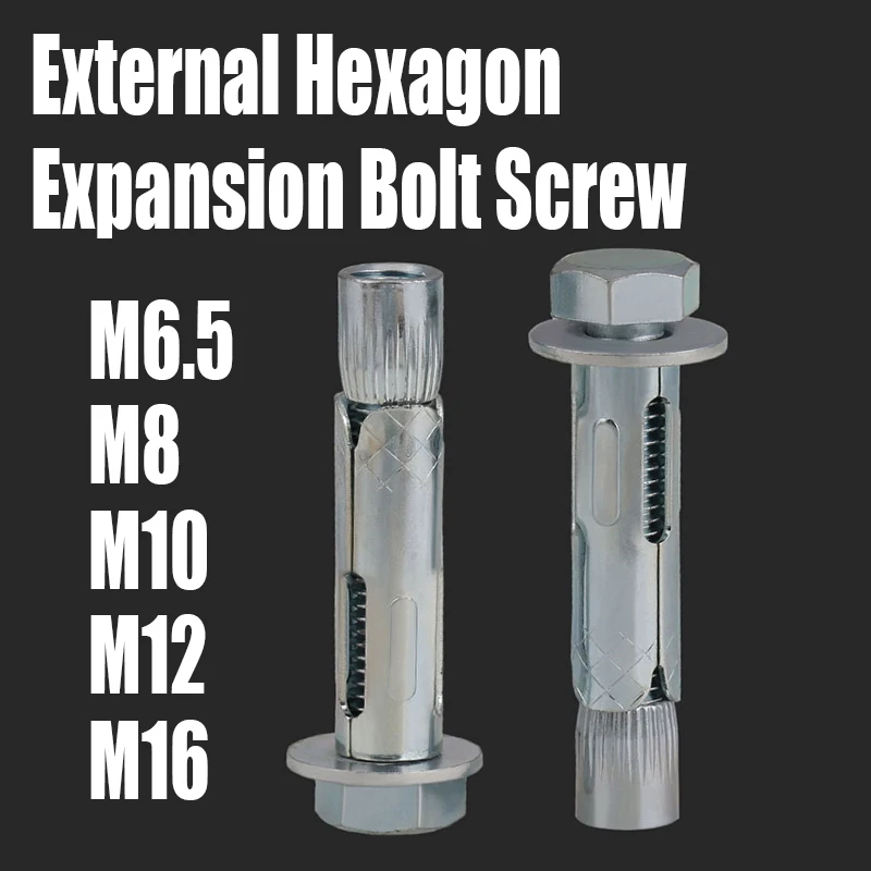 1 шт. M6.5 M8 M10 M12 M16 наружный шестигранный расширительный винт из углеродистой стали втулка для бетона анкерный болт сверление гипсокартона якорь