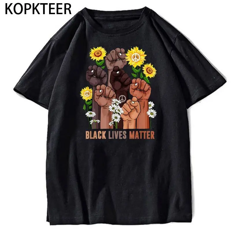 

Black History Lives Matter Rise Hand Sunflower Peace African Men T-Shirt Novelty Tshirt Hip Hop T Shirts O Neck Summer Clothes