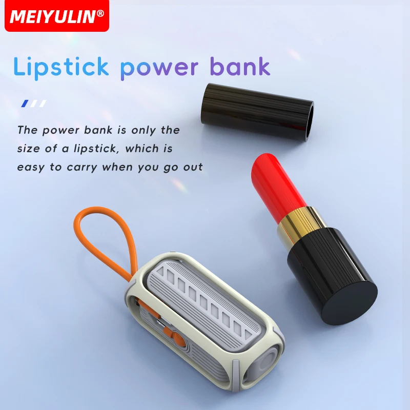 5000 мАч Мини Power Bank 22 5 Вт USB C PD Кабель Быстрая зарядка Внешний аккумулятор