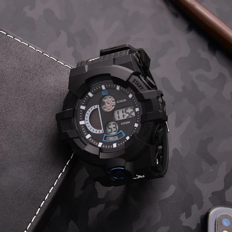Молодежные электронные часы водонепроницаемые механические мужские трендовые