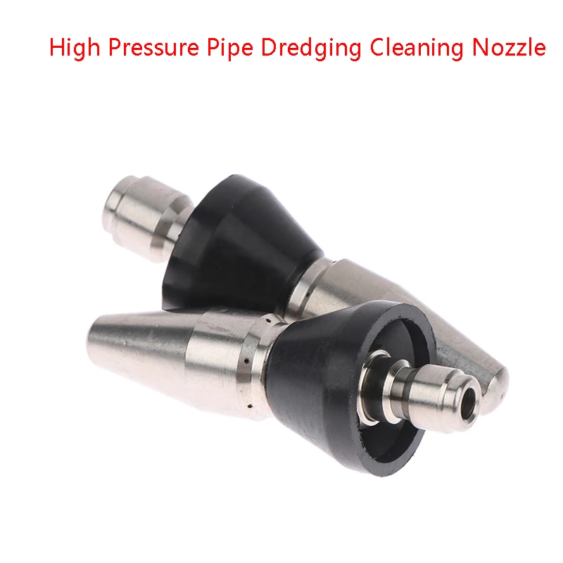 

High Pressure Pipe Dredging Cleaning Nozzle Washer Stainless Steel Nozzle Washing Machine Drain Cleaning Tool 1/4 Male 3/8 Male