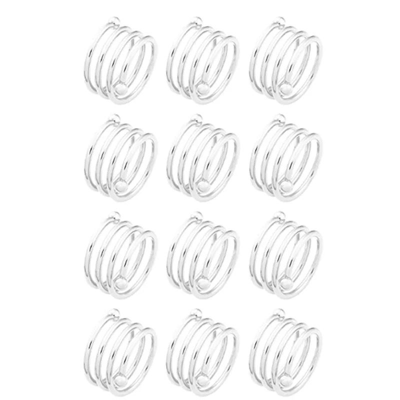 

Пружинные кольца для салфеток, набор из 12 металлических спиральных колец для салфеток, круглые кольца для салфеток с классической пряжкой для декора, серебристые
