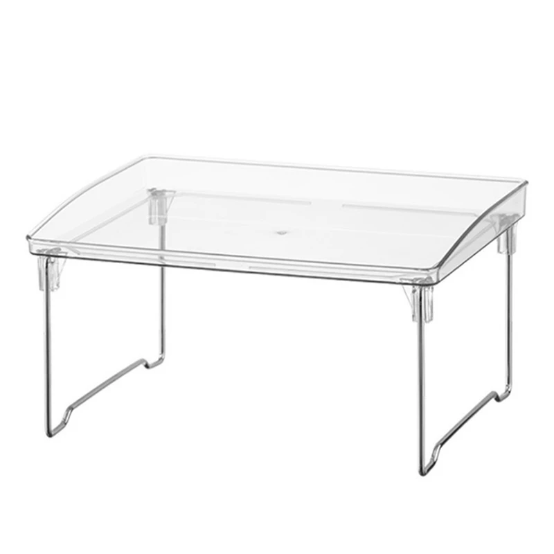 

Transparent Desktop Folding Rack Student Dormitory Organizer Cosmetics Kitchen Storage Rack Bed Folding Table