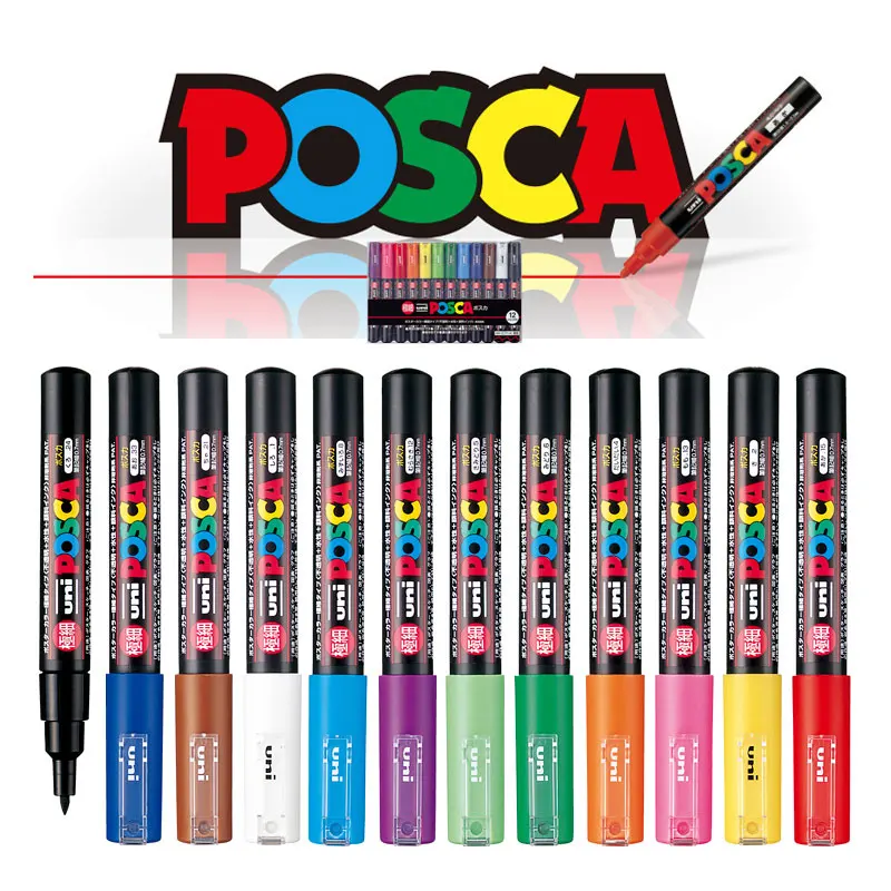 

Маркеры UNI Posca Φ 27 цветов, рекламная ручка, граффити, хайлайтер, акриловые круглые маркеры с круглой головкой, 0.7