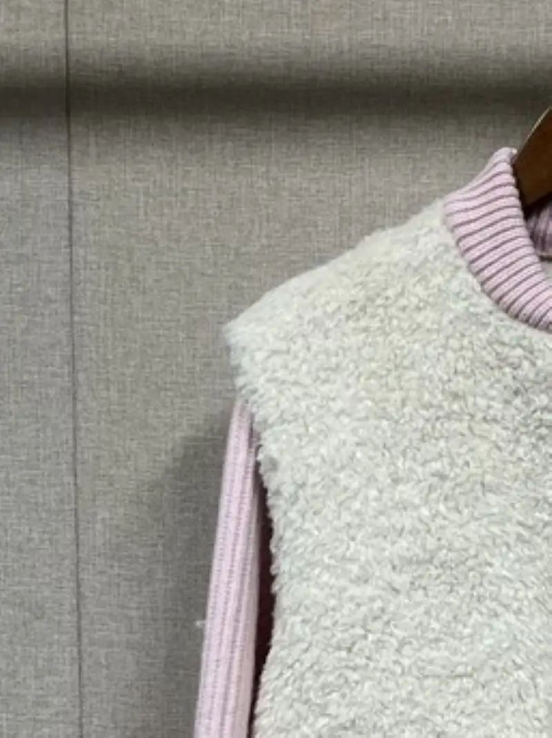 

Women Cardigan Color Patchwork Stand Collar Long Sleeve Single Breasted Pockets Casual Knitted Jacket