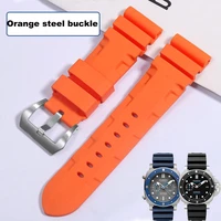 high quality rubber strap for panerai 441 111 strap mens waterproof silicone bracelet watch accessories 22mm 24mm