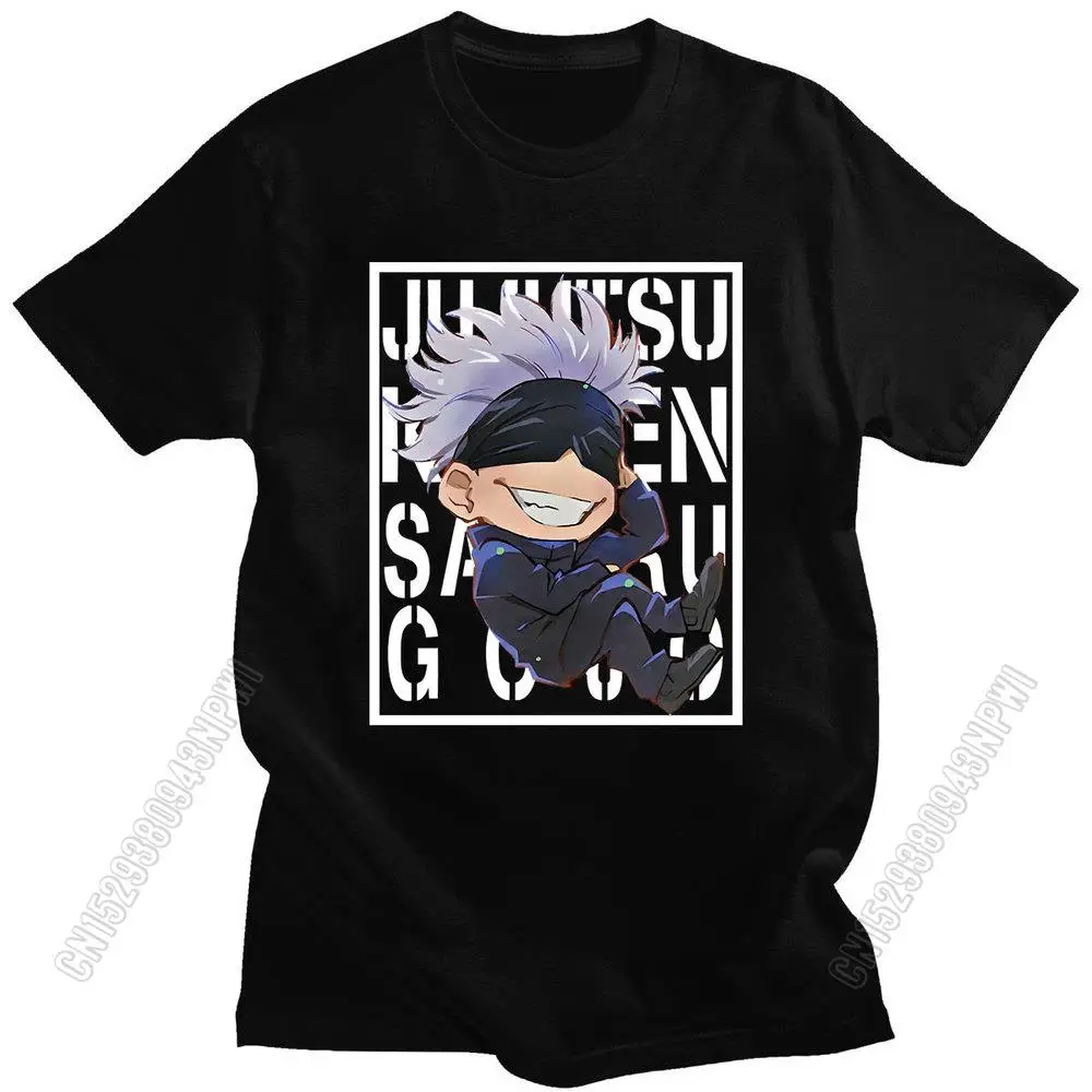 

Chic Jujutsu Kaisen Gojo Satoru Graffiti Printed Casual Cotton Anime Tops Men's Tshirt Summer Cool Mens Short Sleeve T Shirt