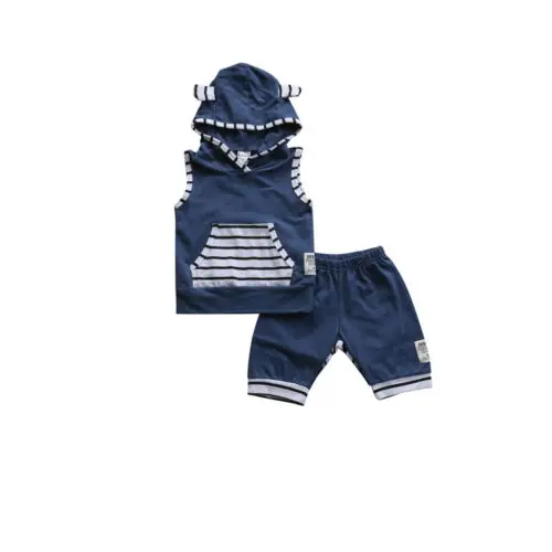 

Детский хлопковый комбинезон с капюшоном и коротким рукавом