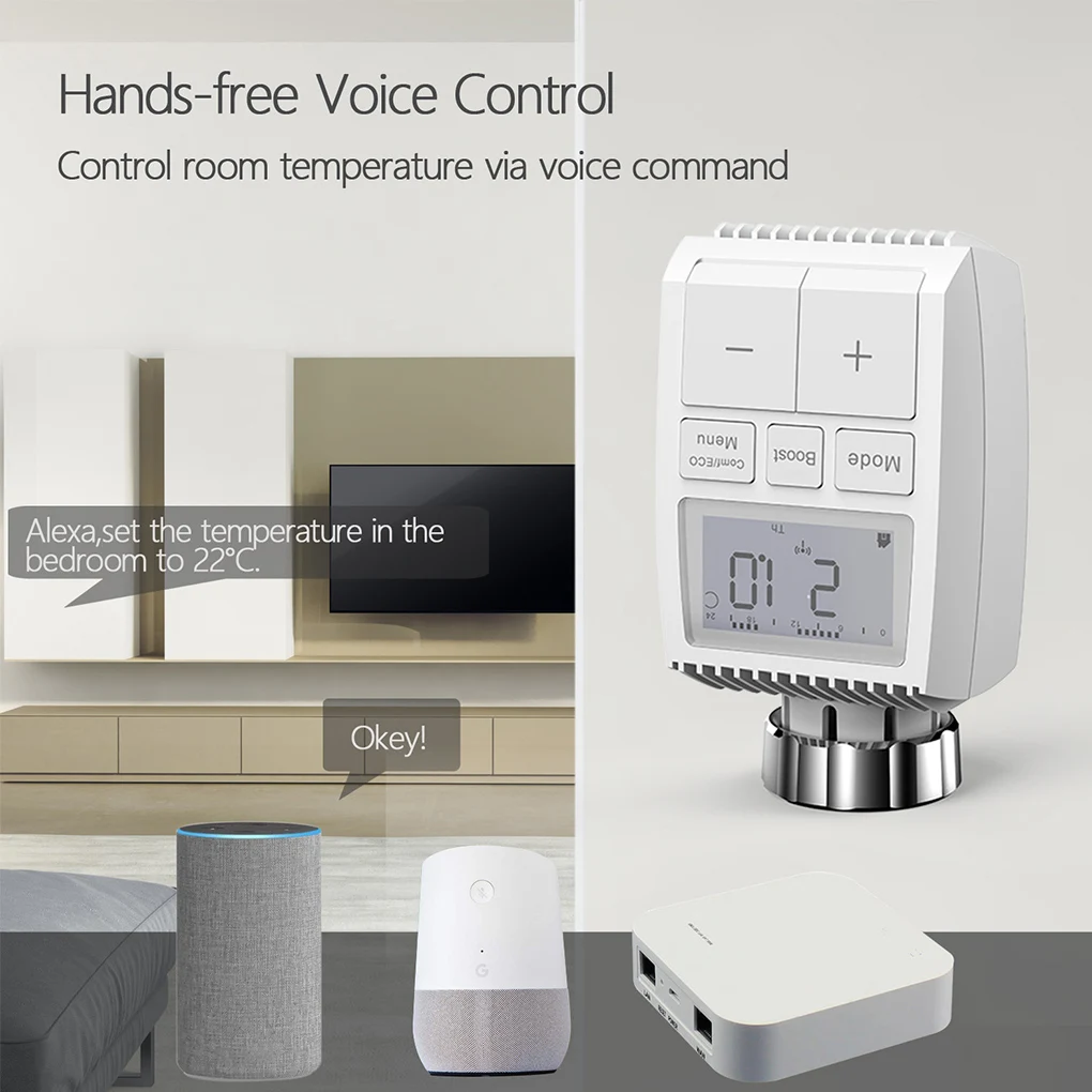 

Zigbee3.0 Smart Thermostatic Heating Radiator Temperature Controller Regulator Actuator Heater Thermostat Sensor