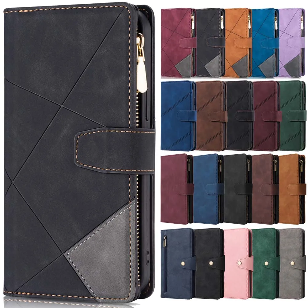 

For Samsung M32 SM-M325F Case Leather Zipper Phone Case on For Samsung Galaxy M32 M 32 M12 M22 M42 Wallet Card Holder Cover Capa