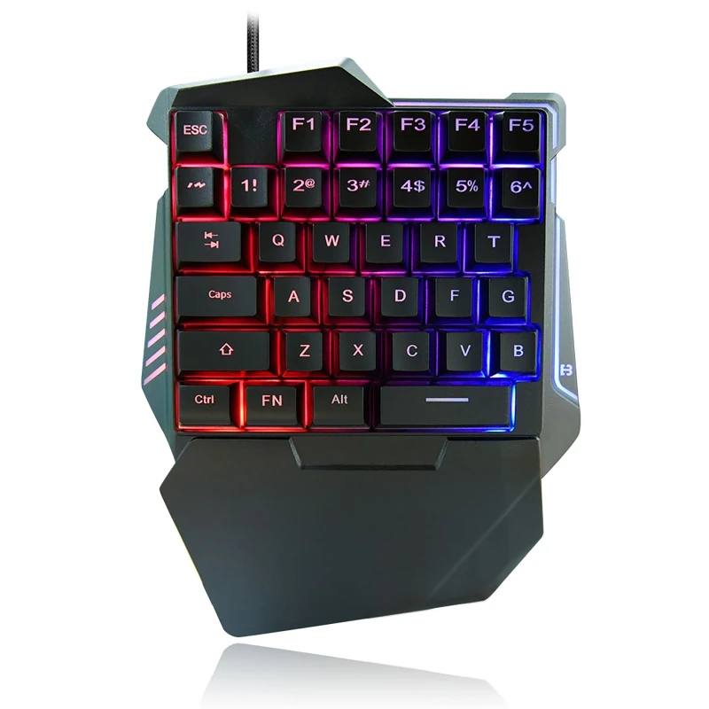 

Gaming Keyboard One-Handed RGB Backlit 35 Keys Portable Colorful Backlight RGB Keyboard For LOL CF PUBG Laptop PC Gamer