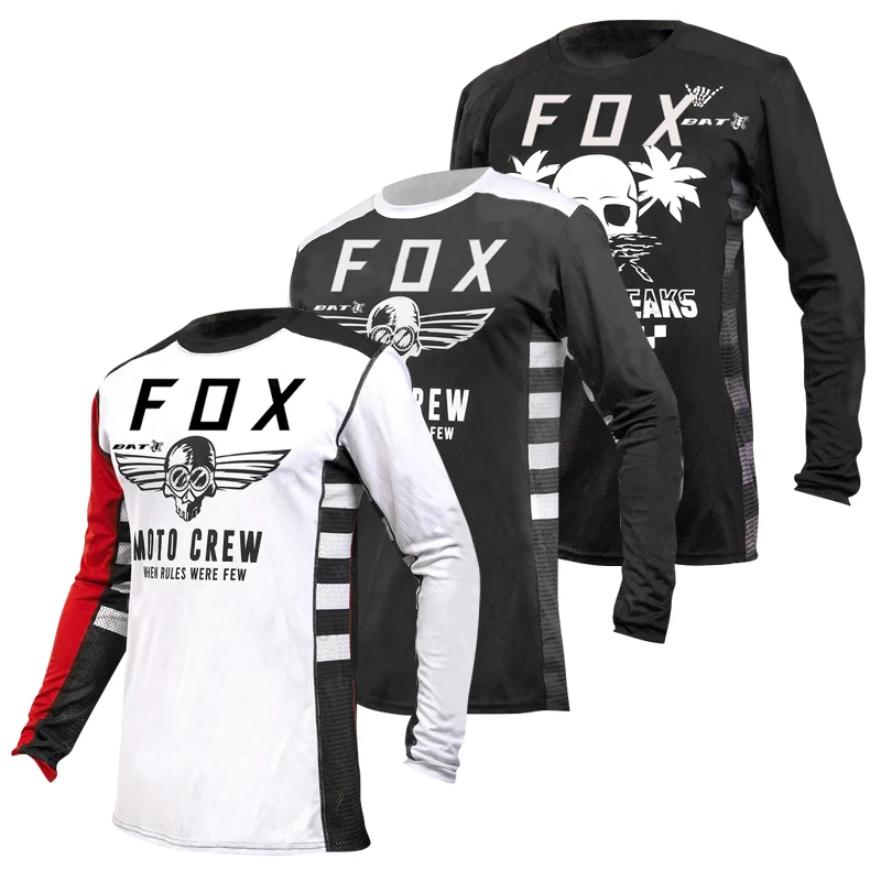 

2023 Men's Cycling jersey Motocross Motorcycle Downhill Jersey MTB BAT FOX Breathable Cycling Shirt