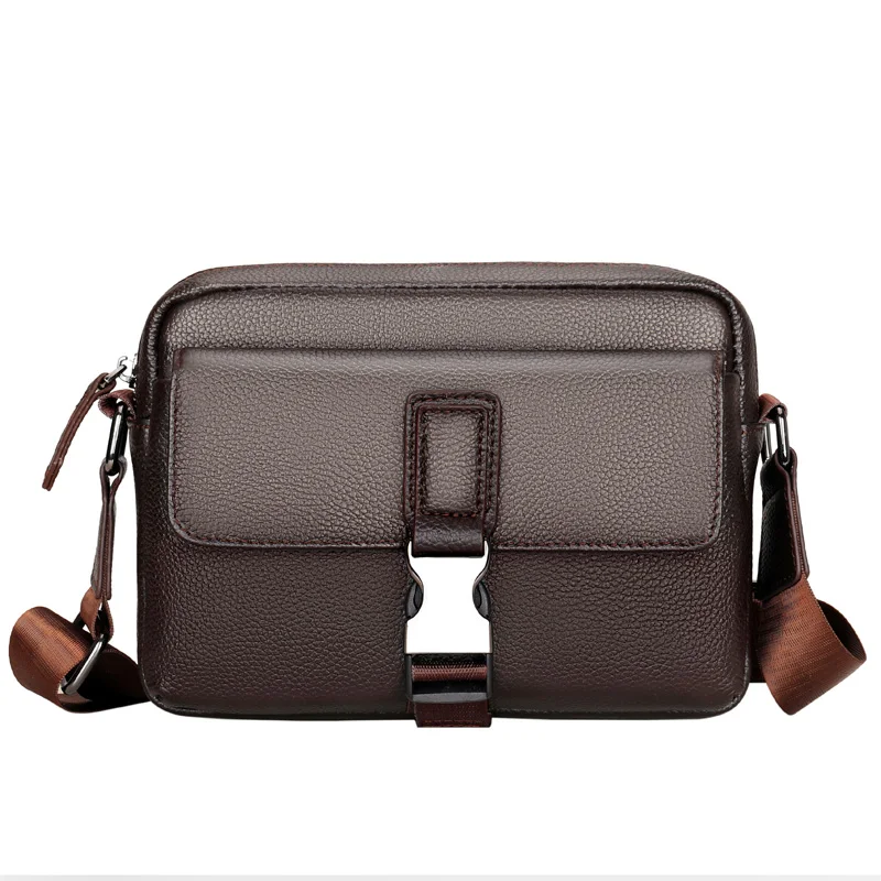 Genuine Leather Crossbody Bag for Men Bags High Quality Casual Man Messenger Bag Designer Fashion Male Bag Business Shoulder Bag