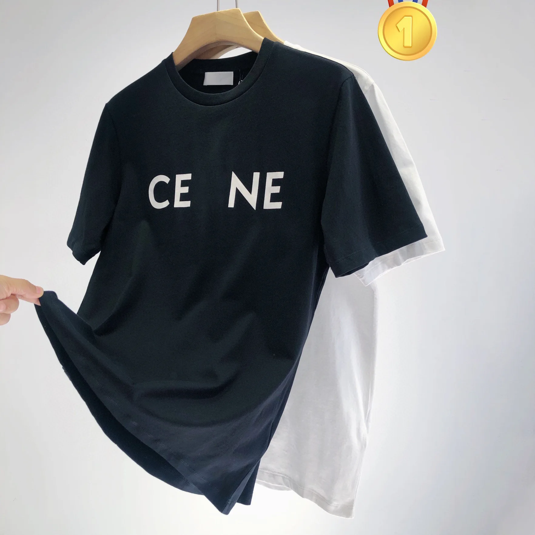 

2023 Trendy brand fashion CE printed letters for men and women loose casual round neck short-sleeve Hip-hop high street T-shirt